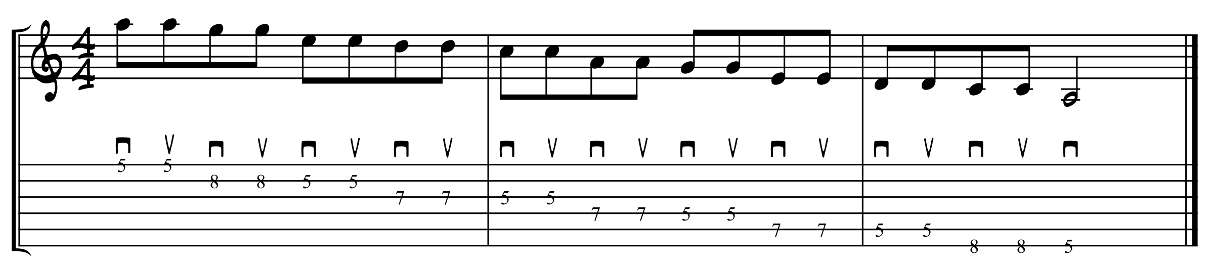 A minor pentatonic alternate picking exercise