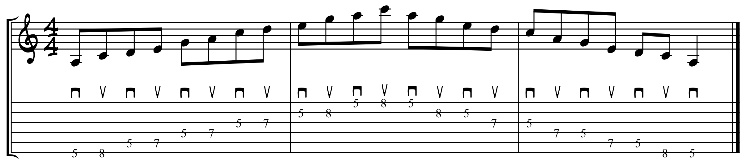 A minor pentatonic alternate picking exercise