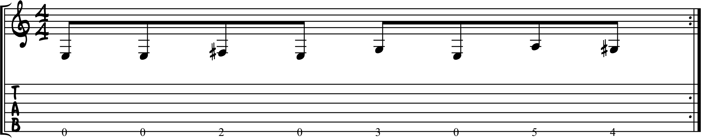 Tab and Staff Sample