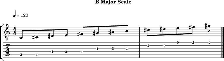 Bmajor 292 scale